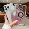 Gradient Electroplating Four Corner Anti-fall 11 Suitable for IPhone 16E Mobile Phone Case Apple 15 Flash Powder Magnetic Bracket Sheath 3