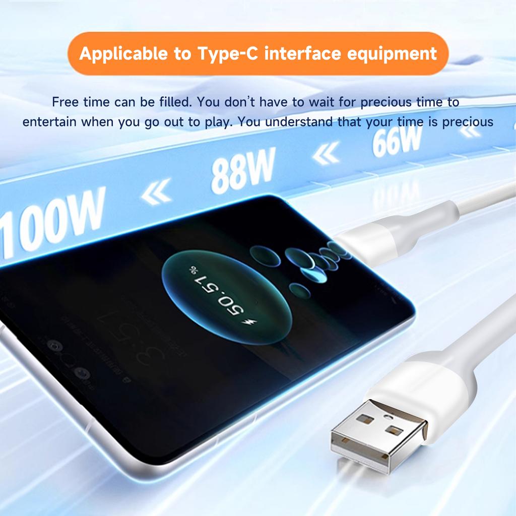 USB Type C fast charging Data Unbreakable Silicone Phone Line Compatible with Various models Smartphones Charging Cable