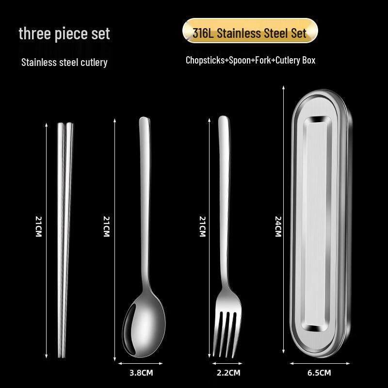 

ZISIZ Portable 316 Stainless Steel Cutlery Set