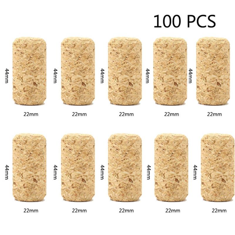 100 Pcs Natural Wine Bottle Corks and Seals Heat Shrink Capsules with Tear Tab for Straight Mouth Wine Bottles Cap