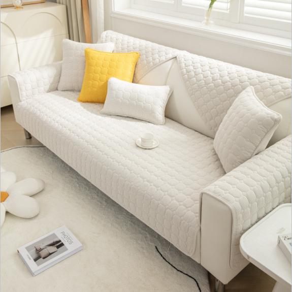 

Утолщенный плюшевый чехол для дивана, европейский универсальный чехол для дивана, нескользящий чехол для дивана, простой нескользящий чехол для сиденья, ткань для полотенца 70*210 бежевый