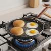 Wood Grain Handle Egg Frying Pan Round Egg Cooker Durable Breakfast Egg Pan  Restaurant