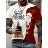 Christmas Men's T Shirt Funny 3D Santa Claus Print T Shirts Casual Pullover Short Sleeve Fashion Shirts Graphic Tees Sweatshirt