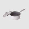 Ginkgoo Imp. 18cm Single-Handle Saucepan, IHGas Compatible, Aluminum, with Glass Lid, Non-Stick, PFOAPFOS Free, Ideal for Single Servings, Japanese