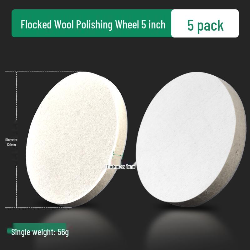 Wollflock-Polierscheibe - Selbstklebender Filz für Winkelschleifer, Spiegelfinish auf Möbeln & Autolack.