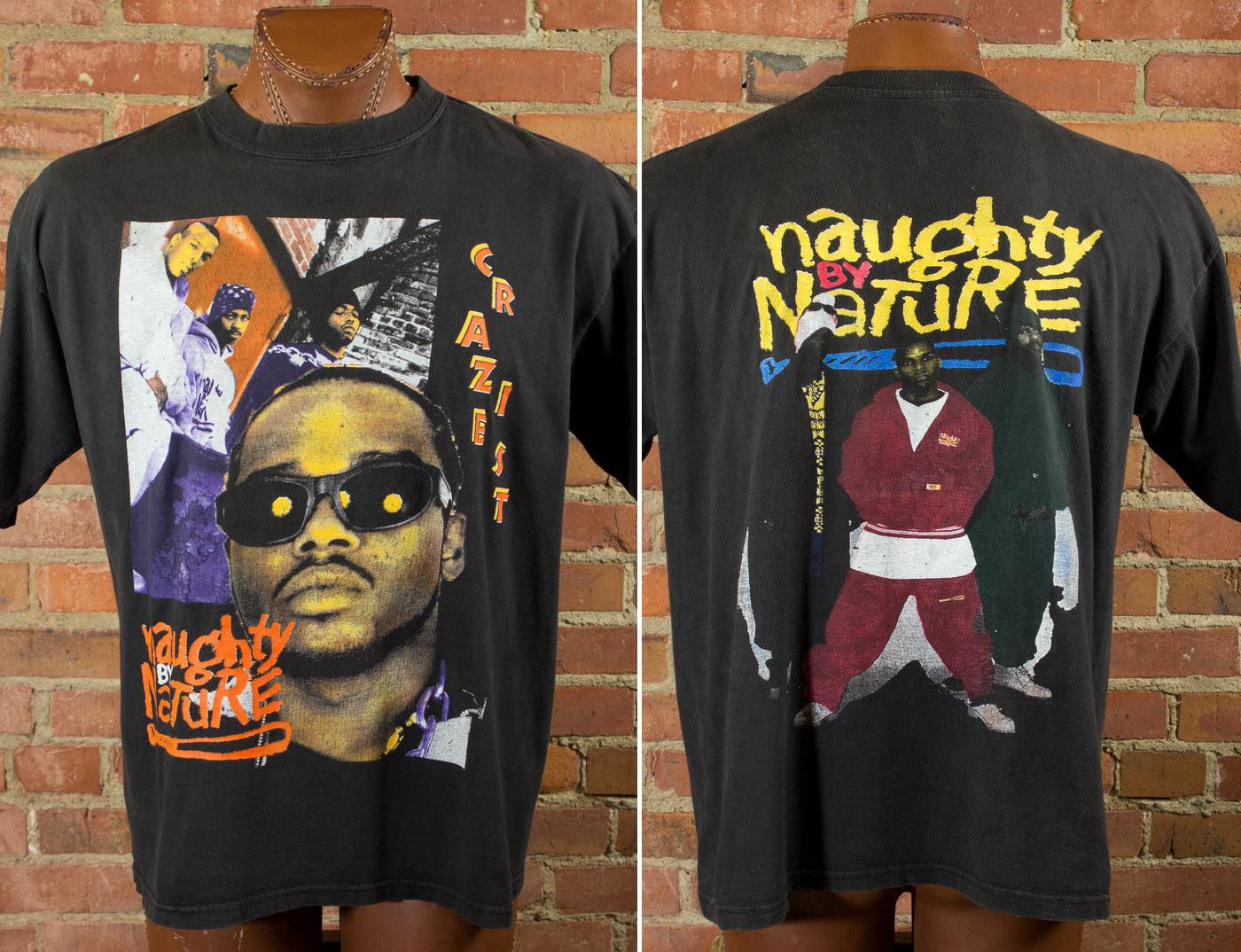 Naughty By Nature 90s Craziest Bootleg Black Rap Tee Concert T Shirt Unisex XXXXL