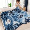 1pc Oriental Elegant Pavilion Bridge Koi Print Plush Blanket, Modern Style, Soft and Comfortable Blanket, Digital Printing, Suitable for All Seasons,