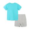 Summer Boys' European & American Style Short-Sleeve T-Shirt & Knitted Cotton Shorts Two-Piece Set