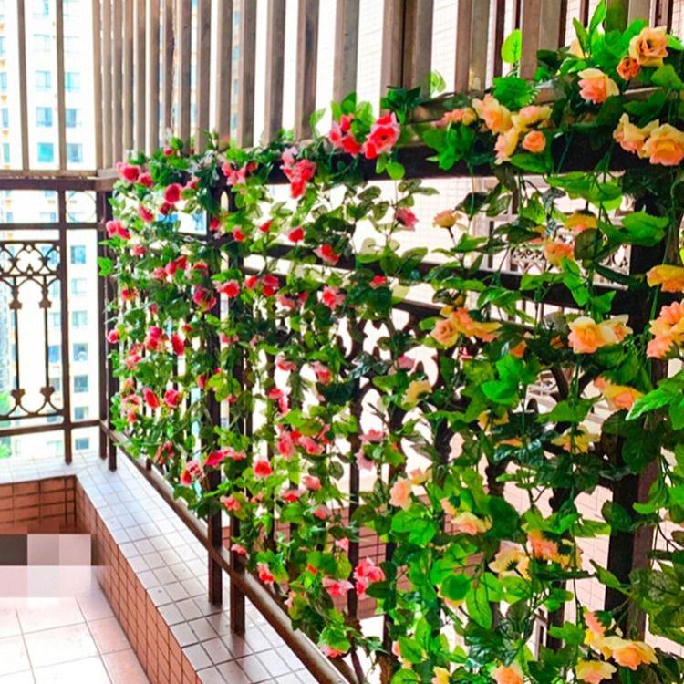 Artificial Rose Vine Garland for Air Conditioning Pipe Decoration