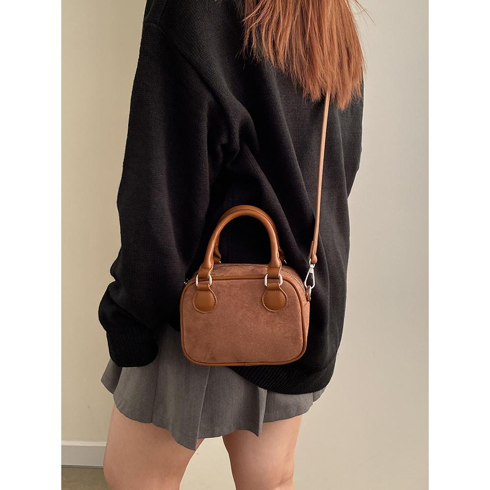 IELGY Autumn Winter Retro Flannel Pillow Portable Shoulder Messenger Bag