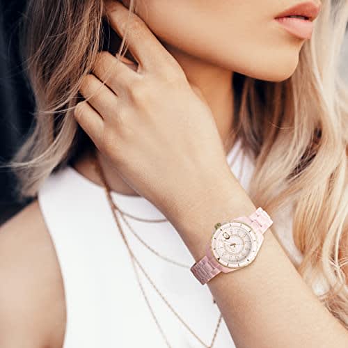 Coach Watch PRESTON Black Dial Quartz Daily Waterproof Mineral Glass 33mm Ceramic 14503462 Women's White