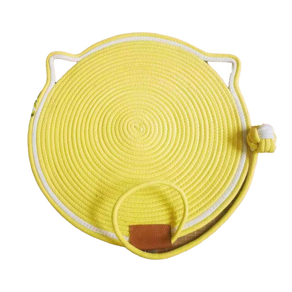 Cotton Thread Cat Mat Hand Woven Cartoon Cute Comfortable Scratch Proof Cat Scratcher Pad with Ball