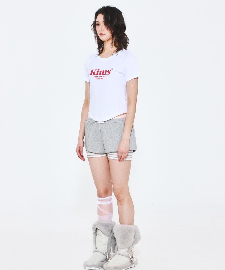 Kimseupeulesikoteunmakes (Unisex) Kims Bam Logo Tee White(Red)