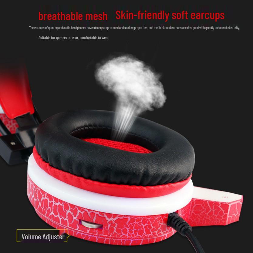 A65 Head-mounted Glowing Gaming Headset with Microphone and Heavy Bass