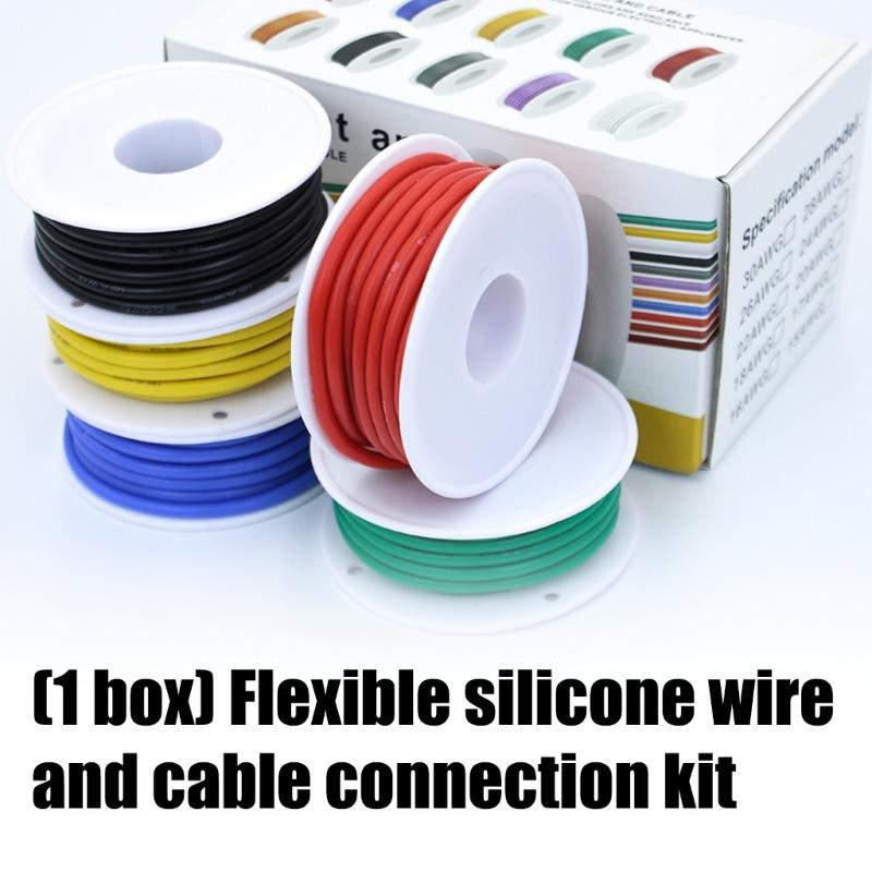 26/28/24/30AWG Electric Tinned Copper Cable Heat Resistant Flexible Silicone Wire 5 Colors Stranded Electrical Wire