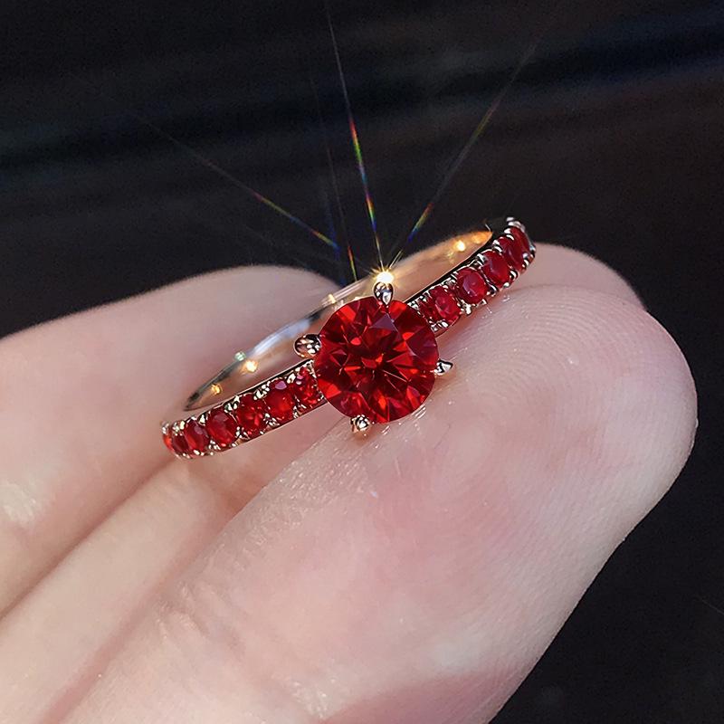 S925 Silver-Plated Zircon Wedding Ring - European & American Style by Sanjie