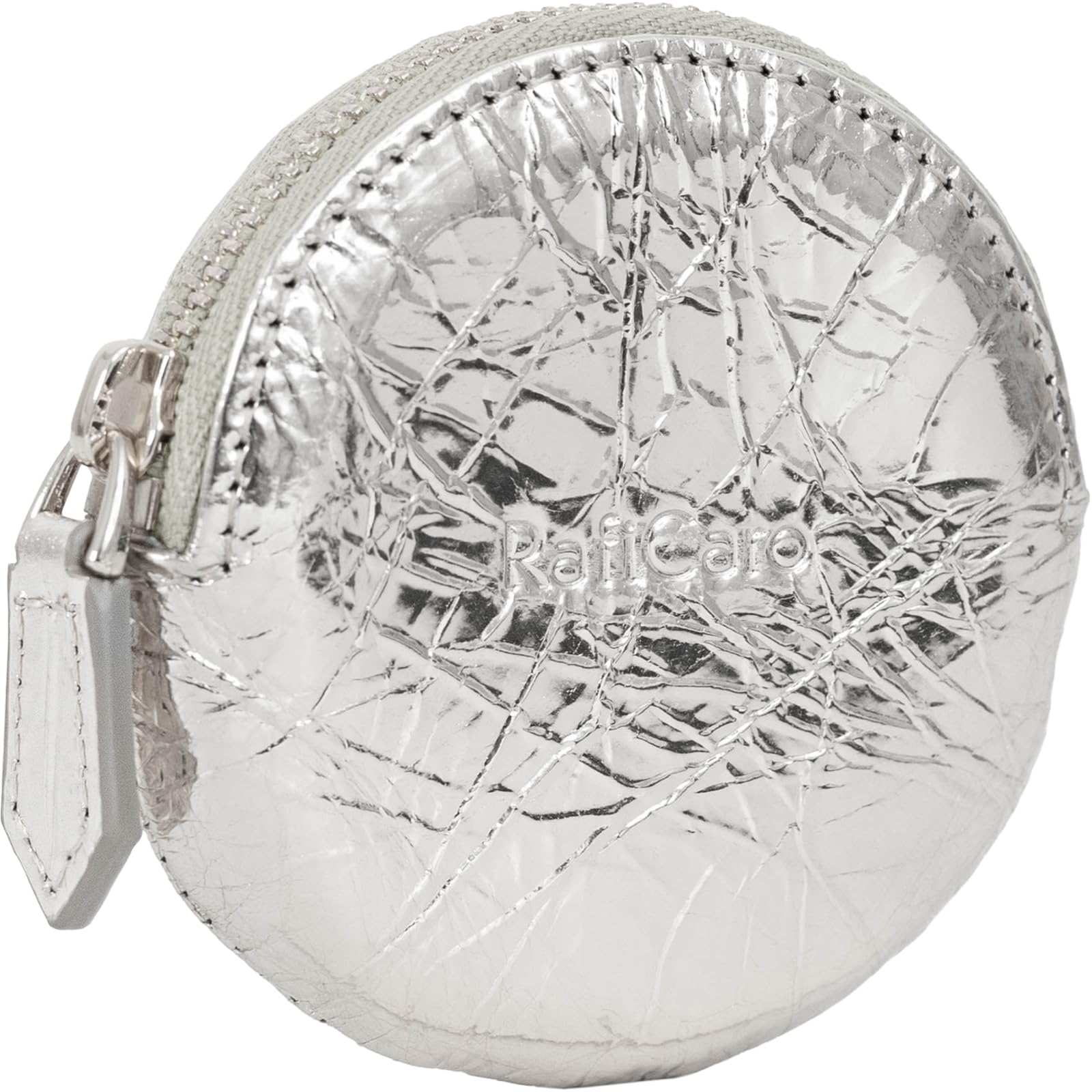 

Coin Coin Genuine YKK Mini Mini Accessory Makeup Silver [RafiCaro] Case, Round, Purse, Leather, Zipper, Wallet, Pouch, Case, Pouch, Multi-Case, Round,