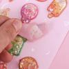 3D Embossed Crystal Children Stickers, Adorable Assorted Decals Cartoon Mini Hamburger Ice Cream Milk Tea 3D Journal Stickers