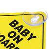 Baby On Board SAFETY Car Window Suction Cup Yellow REFLECTIVE Warning Sign 12CM