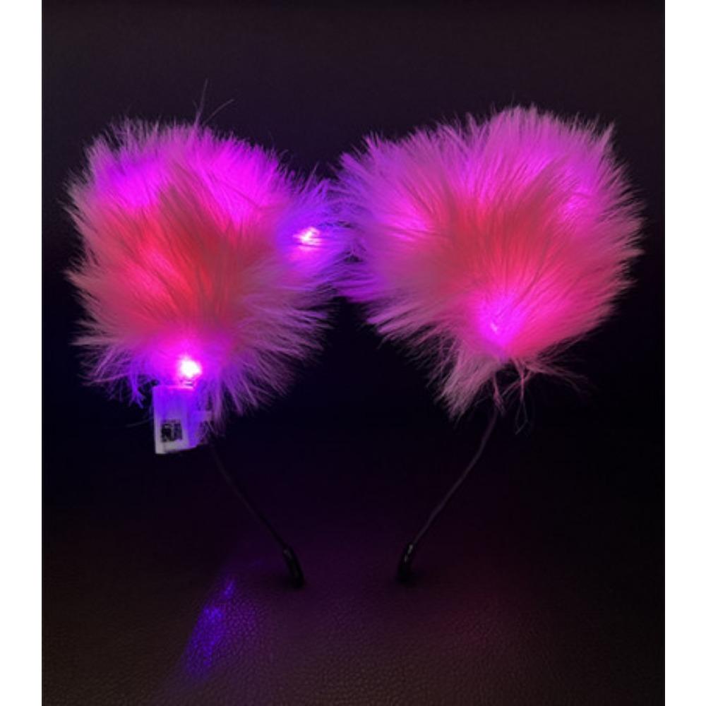 Svítící čelenka Čelenka Čelenka do uší kočky z liščí kožešiny