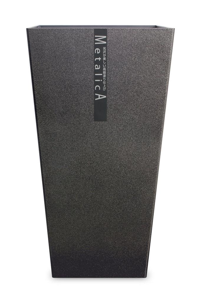 TATSU-CRAFT Metallica Nádoba na odpad ve tvaru L, Metallica GM Gunmetal, 9,5 l, Stylový bezvíčkový koš na odpad pro venkovní použití, do kuchyně, obývacího pokoje, Úzký kbelík,