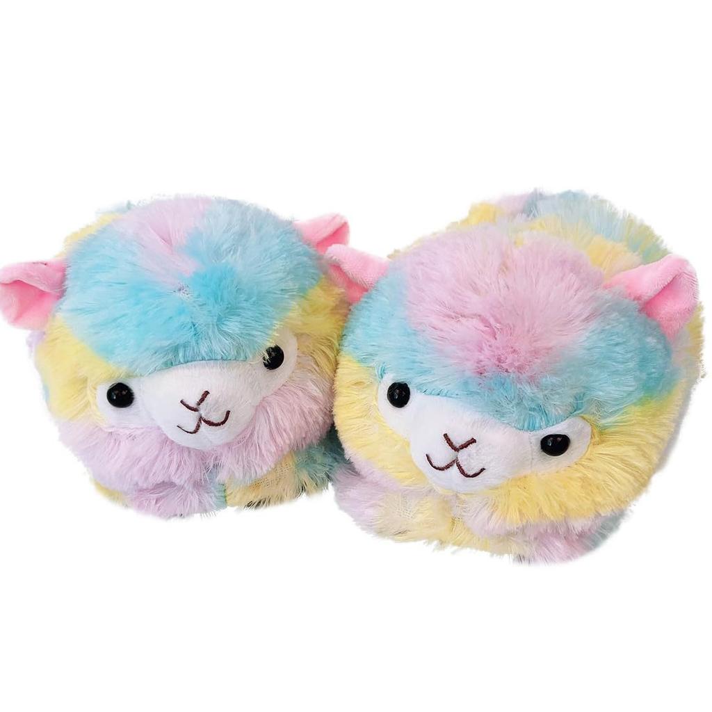 Cute cartoon cotton slippers female winter student home non-slip thick-soled warm plush bag head confinement shoes
