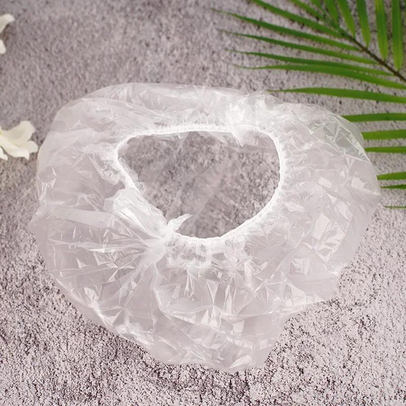 100/200 Pcs Disposable Children Adult Shower Cap Women Hair Bonnet Wrap Cover Food Grade Food Cover Elastic Mesh Shape Plate