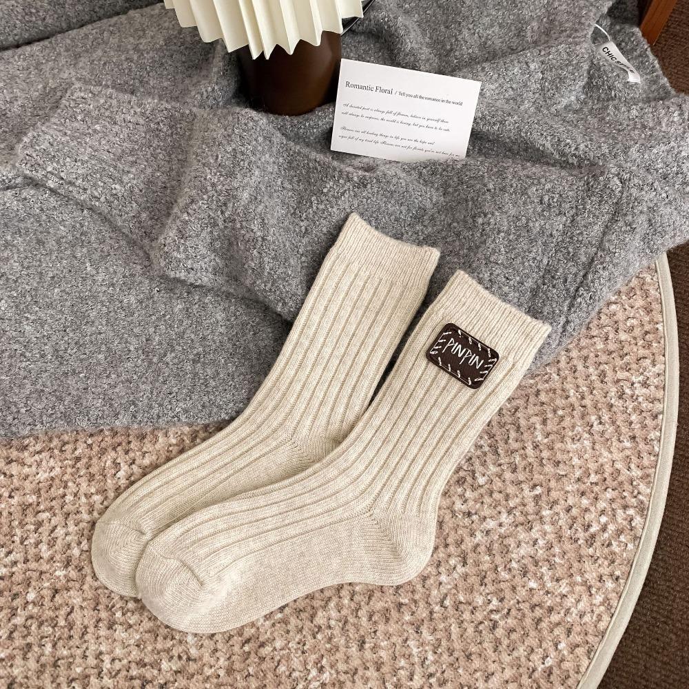 Keep Warm Snow Boot Socks Middle Tube Knitted Socks Fashion Mid-Tube Socks