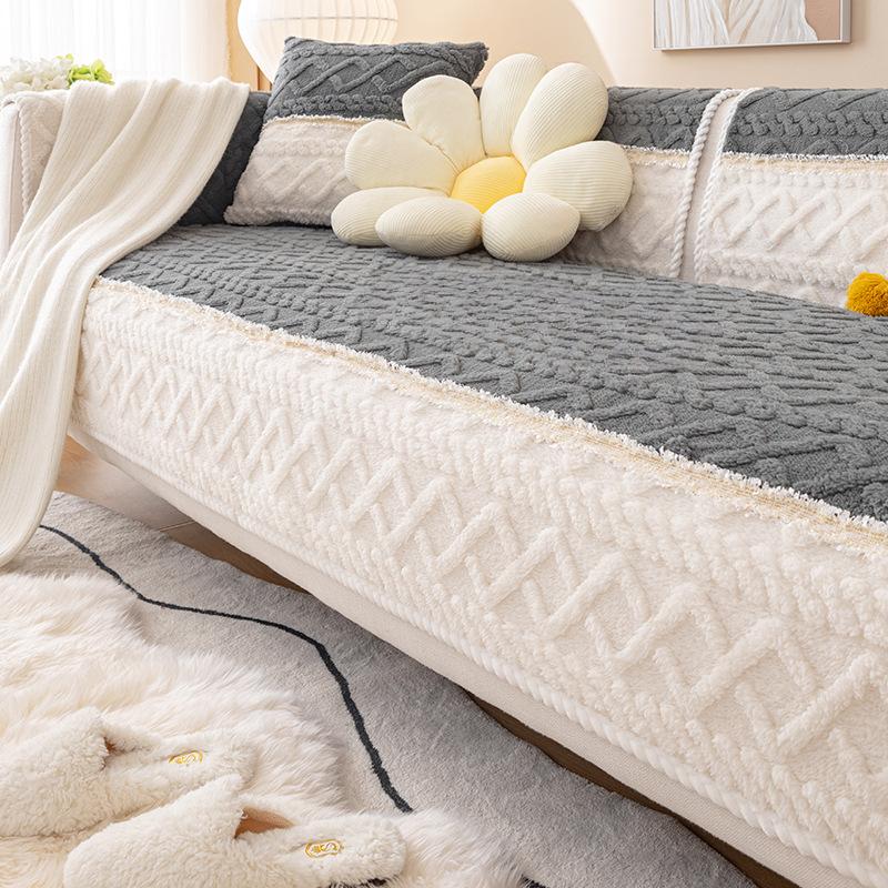 

Жаккардовая удобная хлопковая подушка, новая современная минималистичная диванная подушка, нескользящая подушка, зимняя плюшевая подушка, тканевое полотенце с полным покрытием. 70*70cm