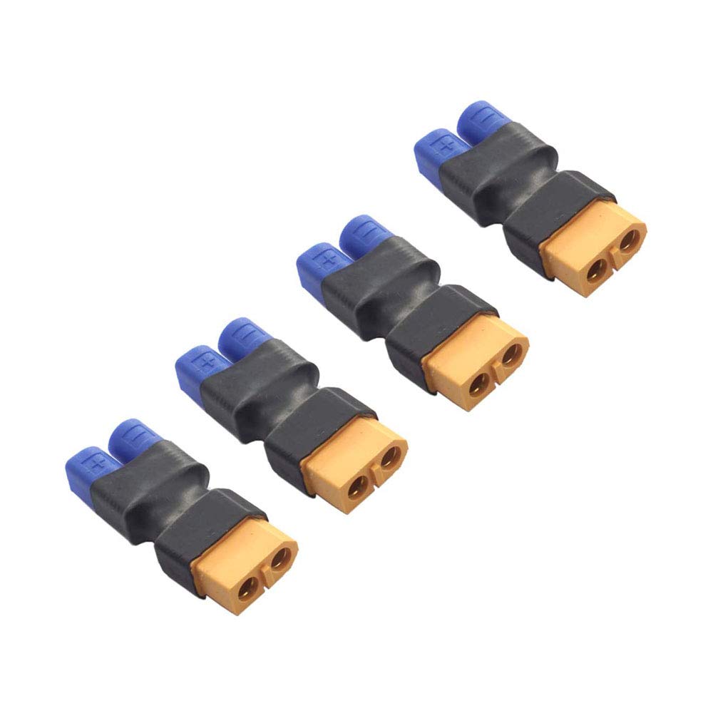 FLY RC 4-Piece XT60 Female Connector Plug To EC3 Male Plug Adapter for LiPo (XT60 Female To EC3 Male)