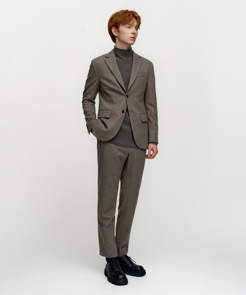 SOLEW Wool Tapered Setup Pants_Gray