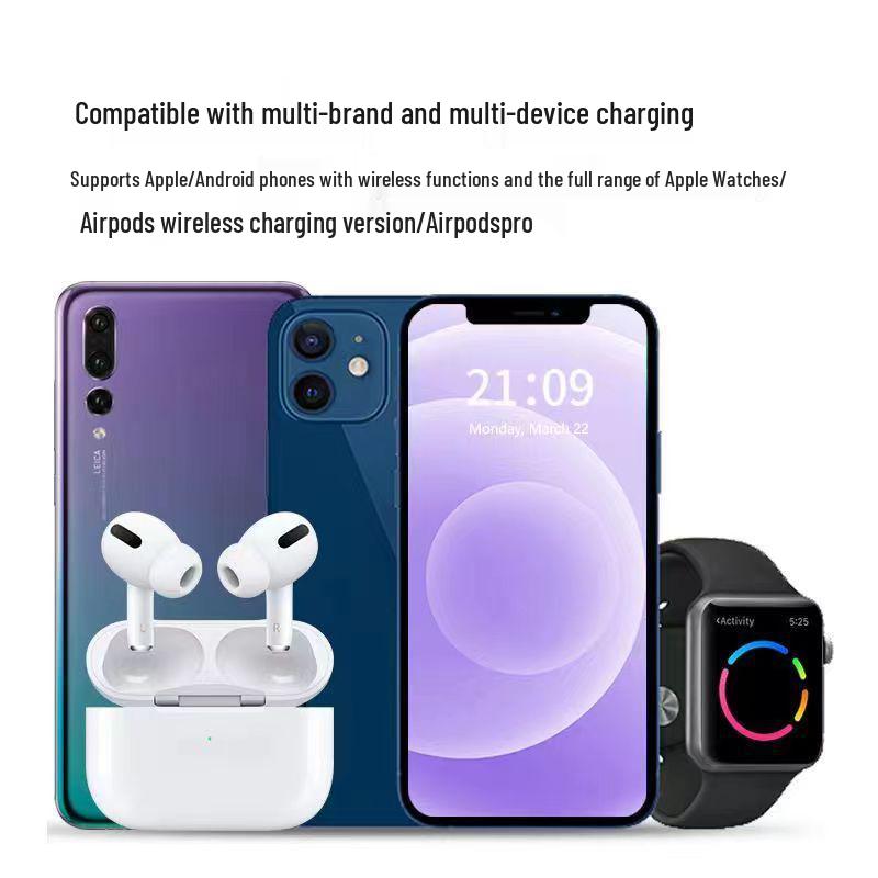 Foldable 15W Magnetic 3-in-1 Wireless Charger Stand for Apple Devices