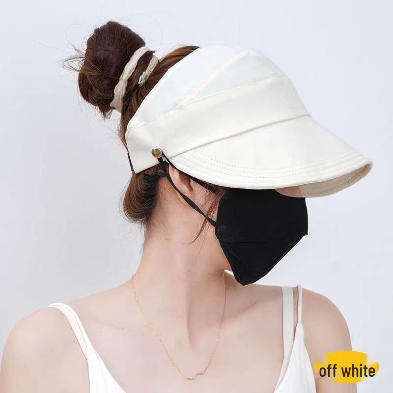 Women's 2025 Sun Hat with Buckle, Fisherman Style, Quick-Drying, Topless Visor, Small Face Design, Mask Compatible