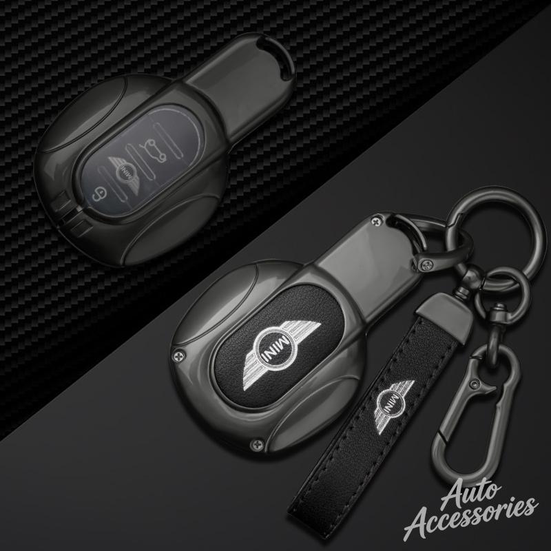 Leather Car Key Case Cover Alloy Protect Shell For BMW MINI COOPER S ONE JCW F54 F55 F56 F57 F60 CLUBMAN COUNTRYMAN R57 R58 R59 TMBCU1
