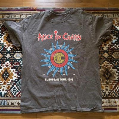 НОВЫЙ Alice In Chains 1993 Тур Ретро Угольный Унисекс Футболка Размер S5XL Унисекс Футболка
