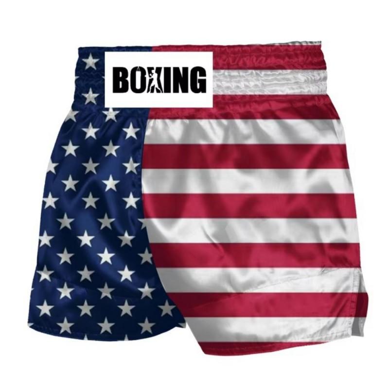 MMA Fight Shorts With US Flag Design Boxing BJJ Muay Thai Gym Training Stretchy Lycra Unisex Athletic