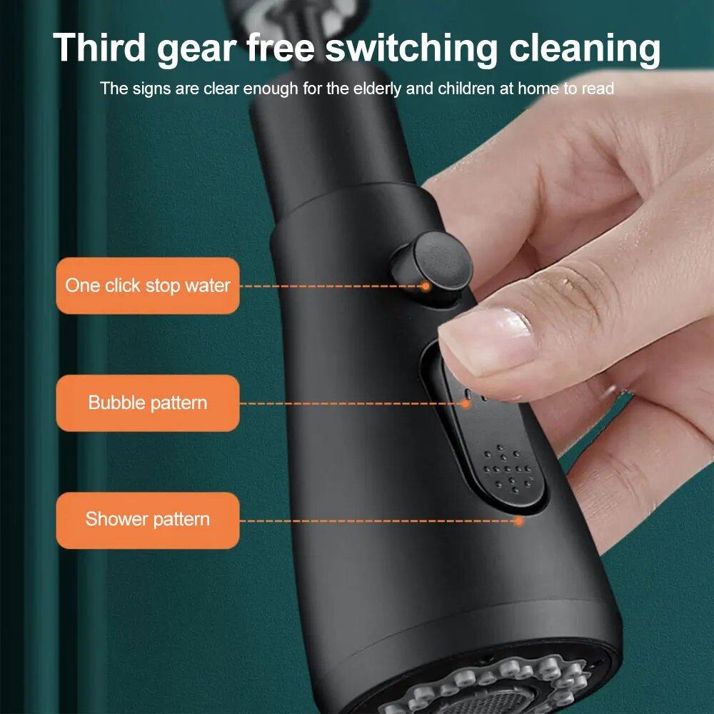 Duschkopf Küchenarmatur 360° drehbar Küchenspülbecken Hochdruckarmatur Sprühkopf Ersatz Küchenarmatur Verlängerungstaste