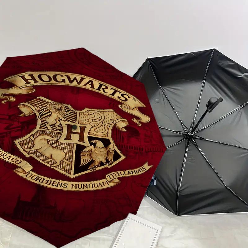 1PC Hogwarts Harry Potter Umbrella-8-Rib Reinforced, Automatic Open, Lightweight & Durable-D2616
