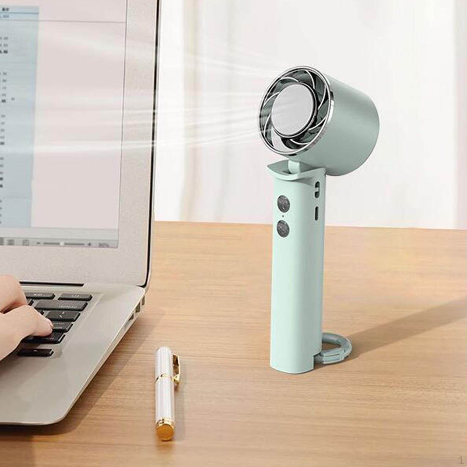 

Ручной вентилятор 3 передачи регулируемый электрический персональный охладитель для езды на работу домой зелёный