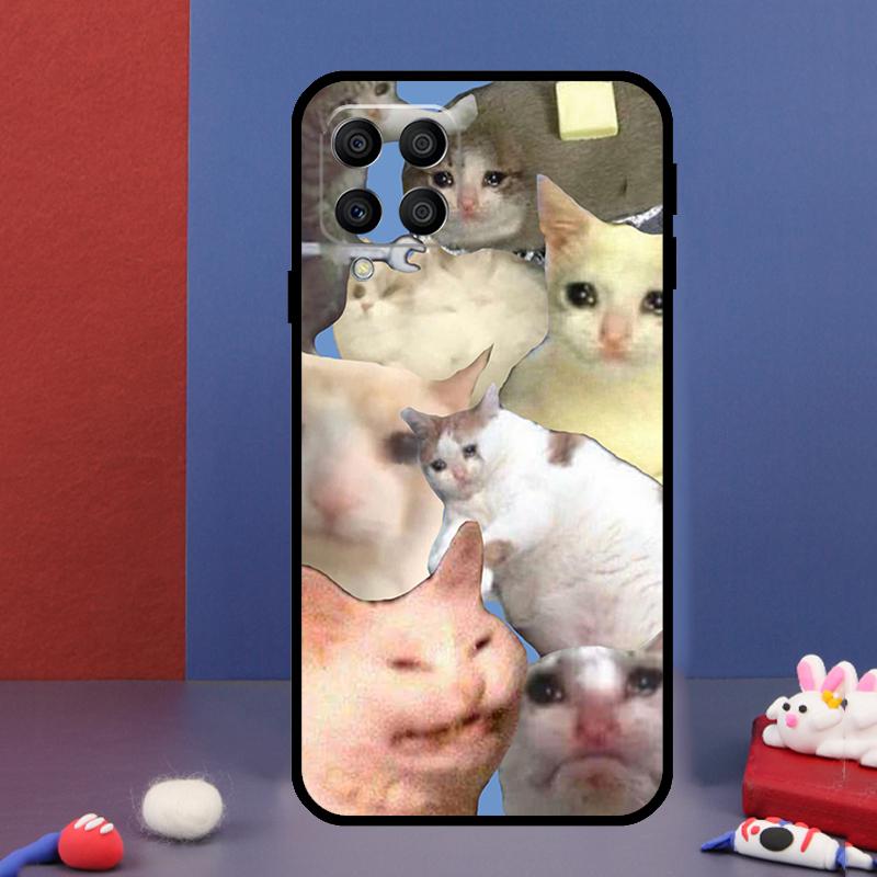 Crying Cat Memes And Dog For Samsung Galaxy M15 M55 M33 M13 M23 M53 M31 M51 M14 M34 M54 M20 M30s M52 M32 Phone Case
