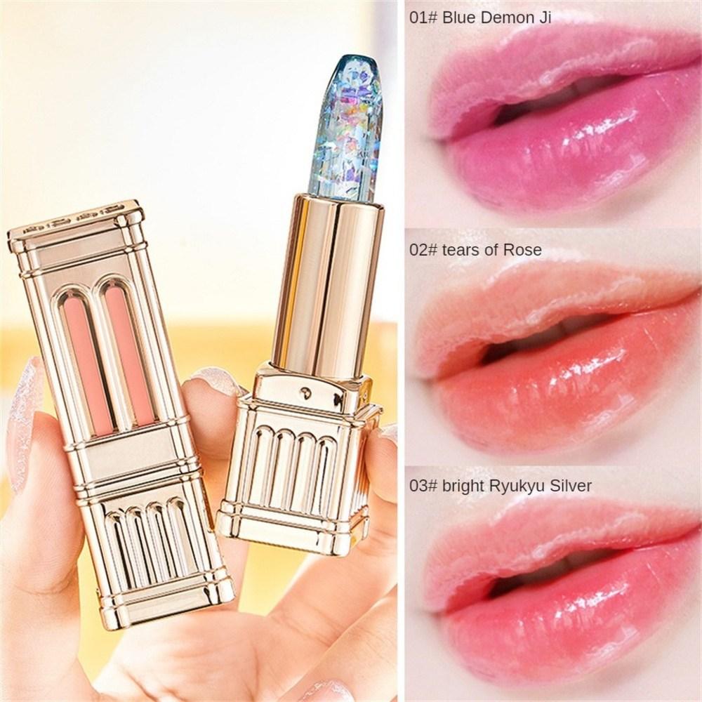 Rouge à lèvres tendance pour femmes, baume à lèvres à l'aloe vera, hydratant, changeant de couleur, longue tenue, estompé, rayures, cosmétiques de beauté 01