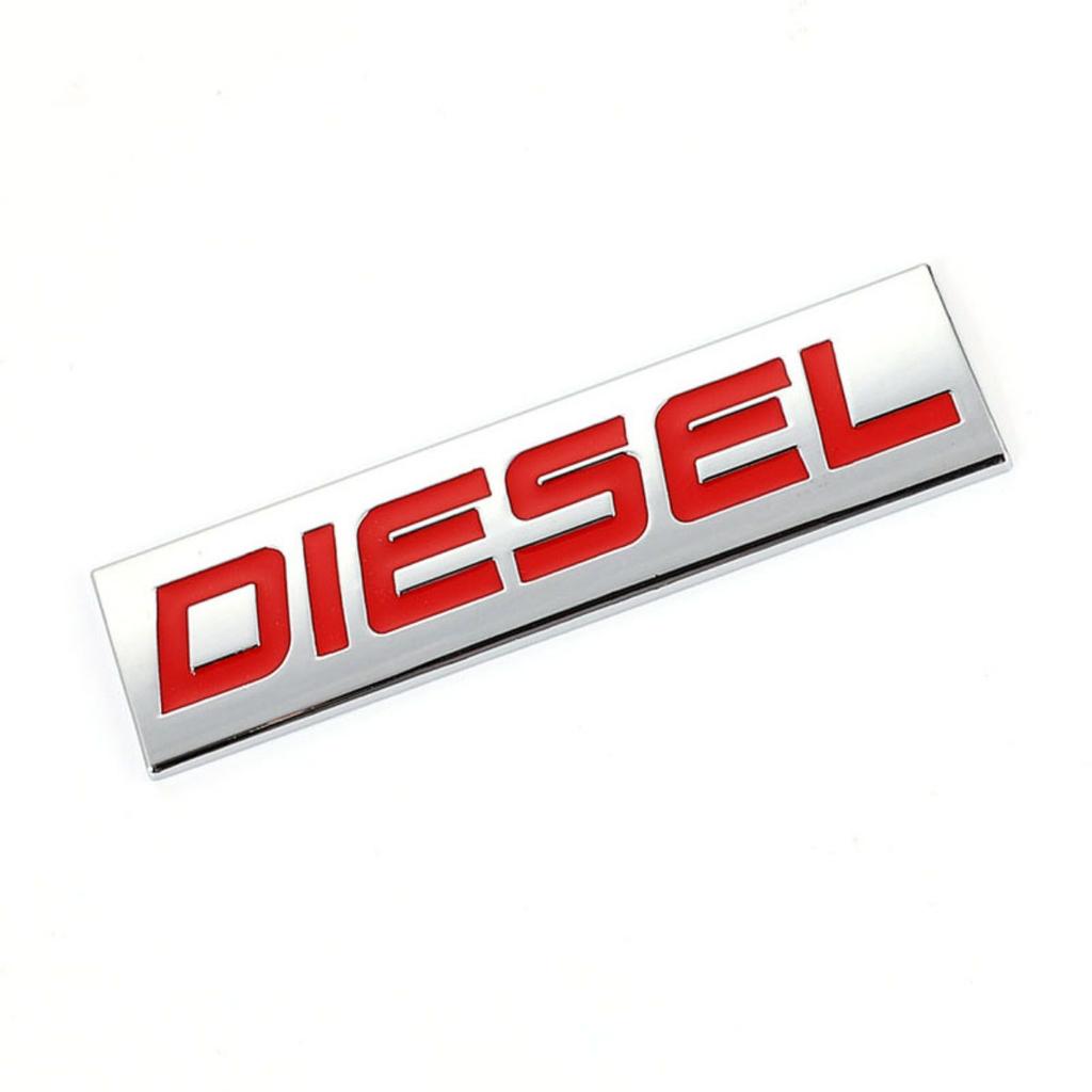 3D Metal Diesel Petrol Logo Badge Sticker Side Fender Rear Trunk Emblem Decal Car Styling