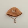 Kids Embroidered Letter Bucket Hat Wide Brim Sun Protection Cap With Windproof Strap For Spring Autumn Outdoor