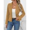Womens Slim Fit Solid Color Blazer Jacket Short Length 2026 Office Chic Formal Outerwear