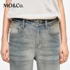 MO&Co. Women's Distressed Faded Cotton Jeans