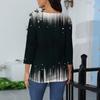 Women's Stand Collar 3/4 Sleeve Printed Top T-shirt