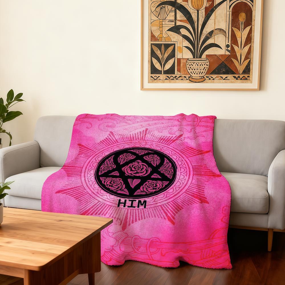 Rocková kapela H-HIM Heartagram Deku Super Teplá Pohodlná Plyšová Přikrývka Dětská Domácí Pohovka Ložnice Dárek