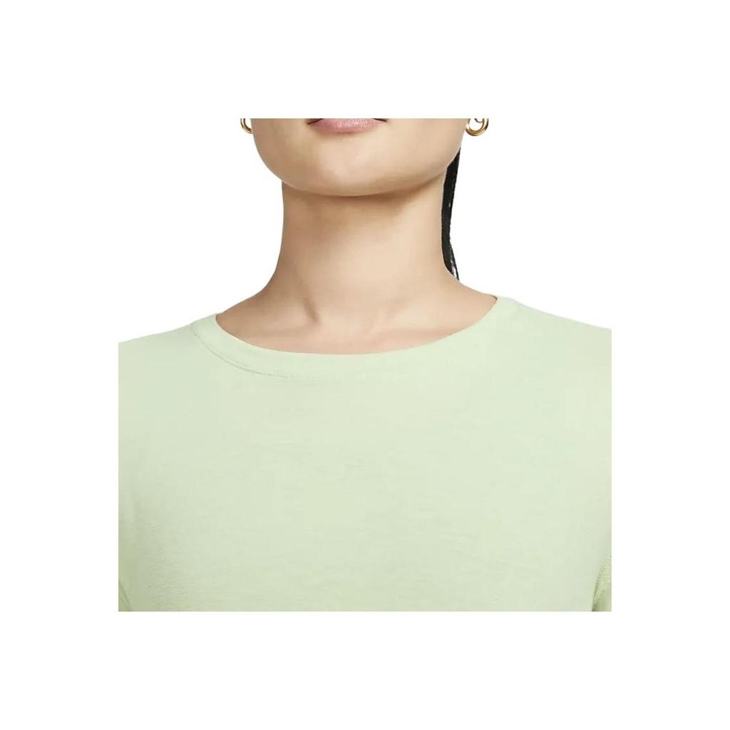 Nike Yoga Dri-FIT Short Sleeve Breathable Crop Top Women Tops Green DM7026-343