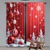 Flat Printing Popular Christmas Curtains Festivewonderland Digital Printed Polyester Drapes Family Party Decoration Use Set Of 2 Made