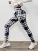 2025 Women's High-Waist Thick Lambswool Print Leggings with Pockets - Warm Cotton Pants for Winter